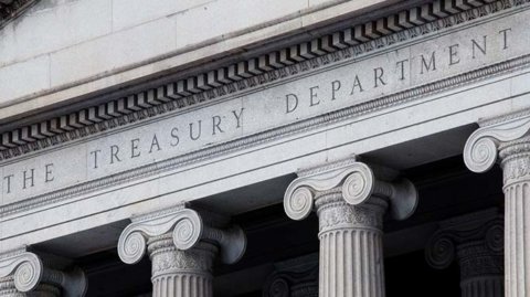 The Treasury Department written in stone